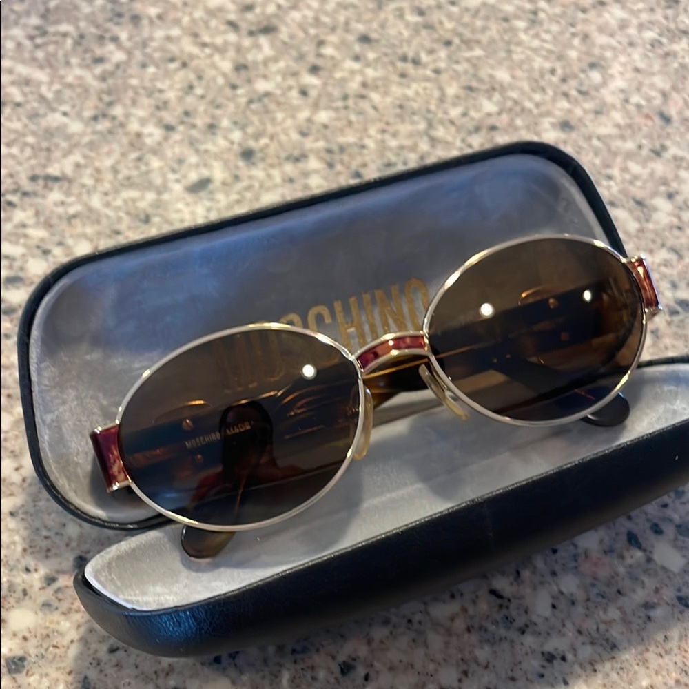 Moschino Oval Sunglasses with Case
